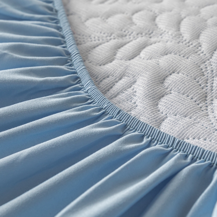 91家纺网 家纺一手货源 找家纺 梵克保罗 2025新款简约纯色水洗棉防水夹棉枕套 海洋蓝