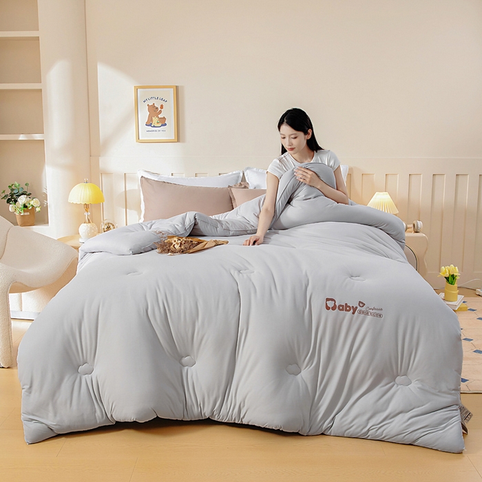 91家纺网 家纺一手货源 找家纺 （总）亿莱鑫 2025新款秋冬A婴儿绒针织棉肌肤被被子被芯冬被