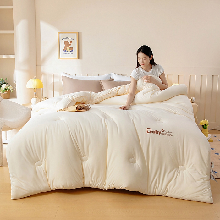 91家纺网 家纺一手货源 找家纺 （总）亿莱鑫 2025新款秋冬A婴儿绒针织棉肌肤被被子被芯冬被