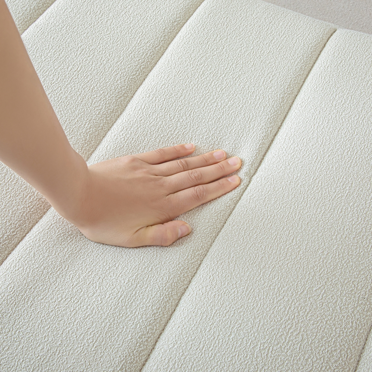 91家纺网 家纺一手货源 找家纺 沐沐家纺 2026新款泰迪绒床头罩靠背 浅中灰