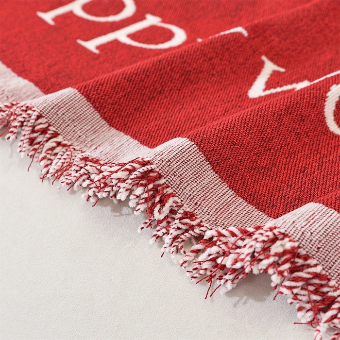 91家纺网 家纺一手货源 找家纺 共鸣沙发垫 2025新款亲肤舒适雪尼尔玉兰喜庆红色沙发巾 喜格红色 180x380cm沙发巾