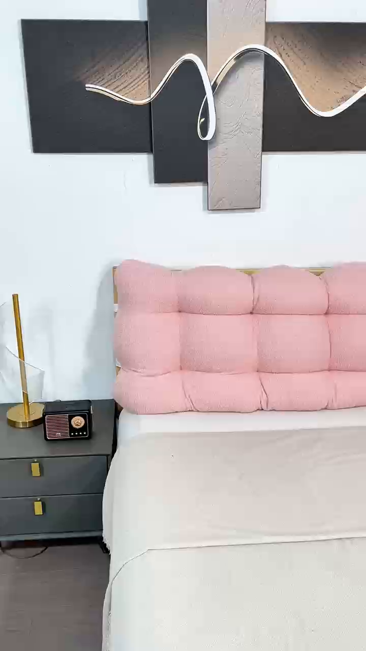 91家纺网 家纺一手货源 找家纺 （总）沐沐家纺 2026新款泰迪绒小雪球床头靠背