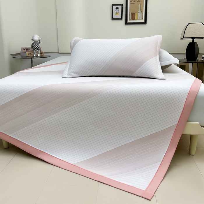 91家纺网 家纺一手货源 找家纺 （总）梵克保罗 2025春夏新款针织凉感丝凉席三件套