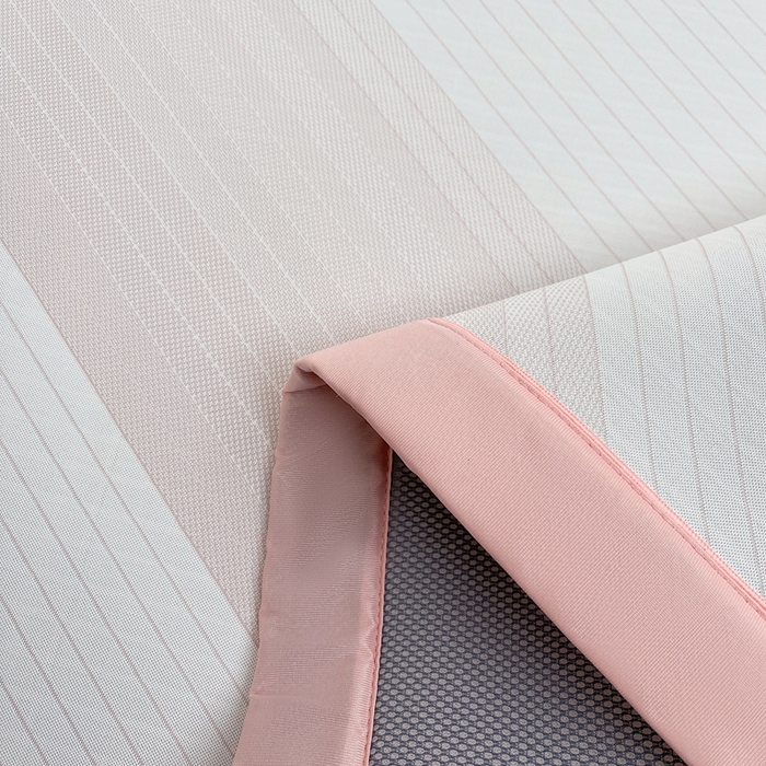 91家纺网 家纺一手货源 找家纺 梵克保罗 2025春夏新款针织凉感丝凉席三件套 雅韵-粉