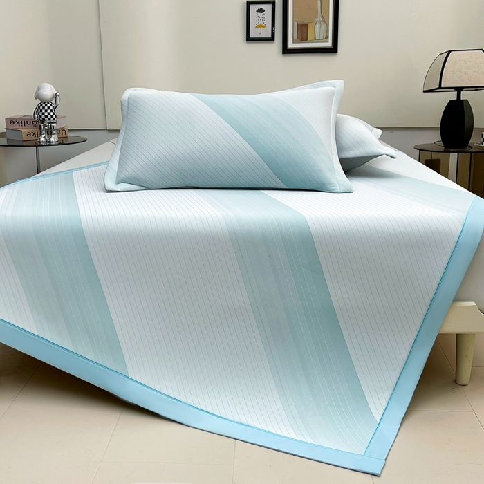 91家纺网 家纺一手货源 找家纺 （总）梵克保罗 2025春夏新款针织凉感丝凉席三件套