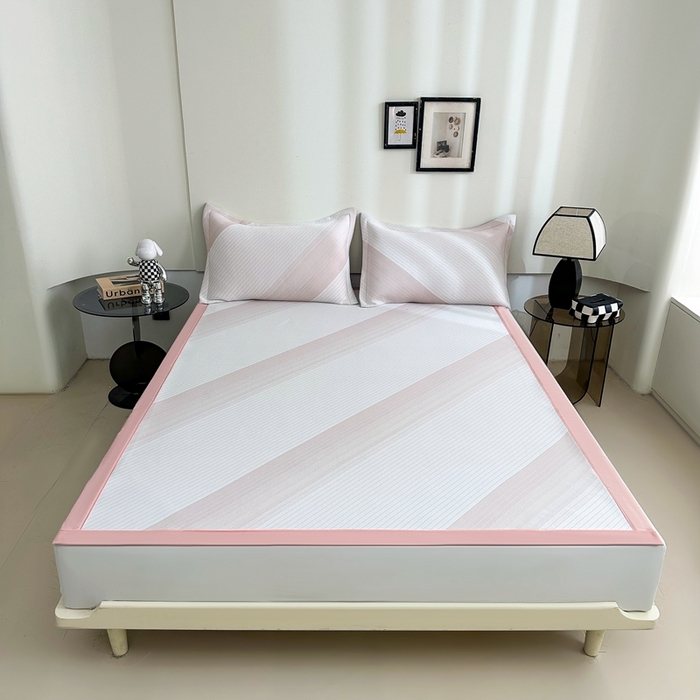 91家纺网 家纺一手货源 找家纺 （总）梵克保罗 2025春夏新款针织凉感丝凉席三件套