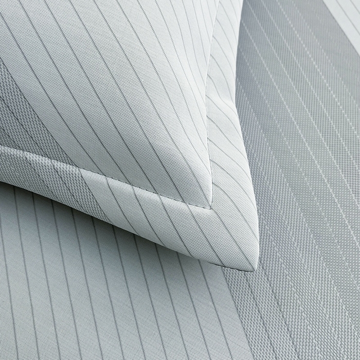 91家纺网 家纺一手货源 找家纺 梵克保罗 2025春夏新款针织凉感丝凉席三件套 雅韵-灰