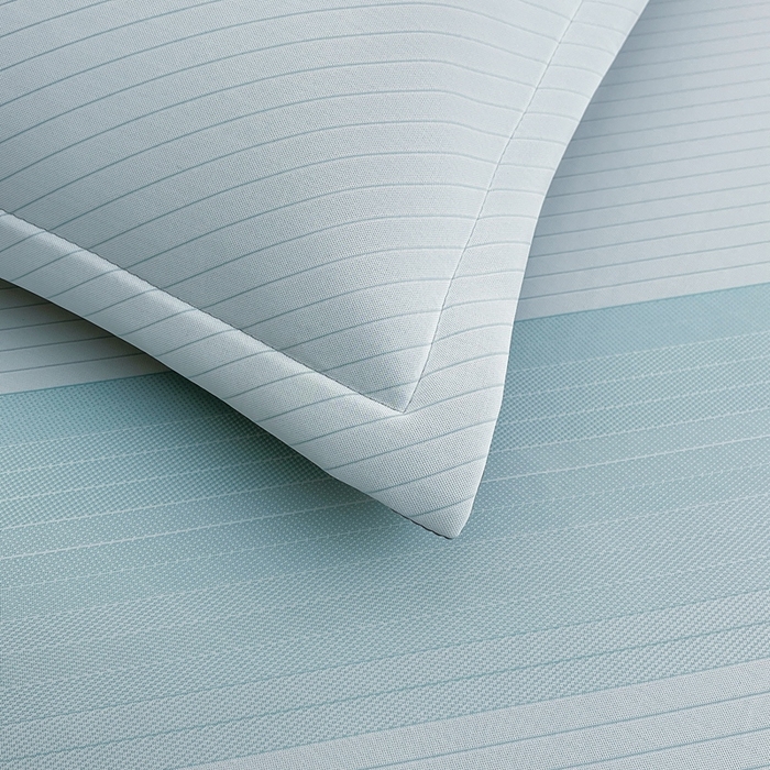 91家纺网 家纺一手货源 找家纺 梵克保罗 2025春夏新款针织凉感丝凉席三件套 雅韵-蓝