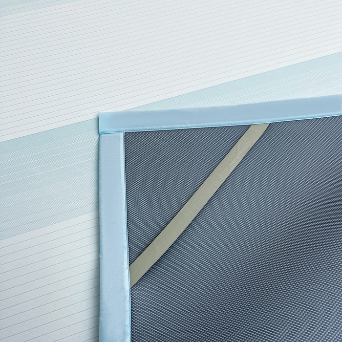 91家纺网 家纺一手货源 找家纺 梵克保罗 2025春夏新款针织凉感丝凉席三件套 雅韵-蓝