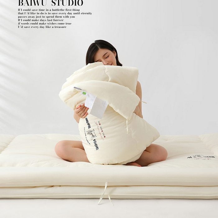 91家纺网 家纺一手货源 找家纺 优布加 2025新款二合一子母被绑绳款 粉玉