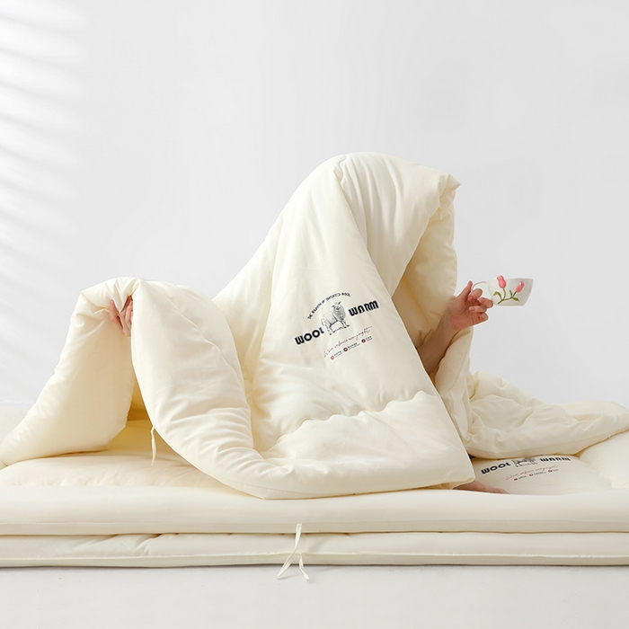 91家纺网 家纺一手货源 找家纺 优布加 2025新款二合一子母被绑绳款 粉玉