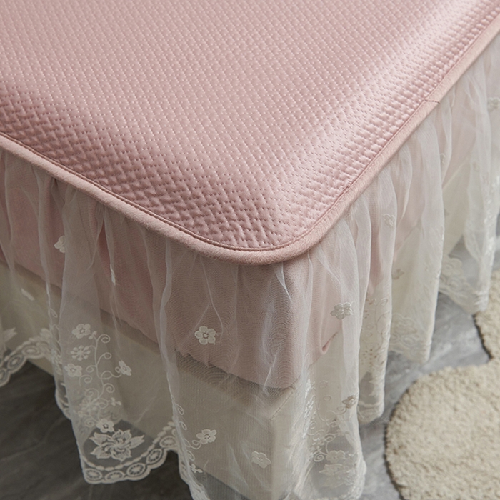 91家纺网 家纺一手货源 找家纺 （总）梵克保罗 2025新款凉感丝蕾丝花边床笠款凉席-海豚系列