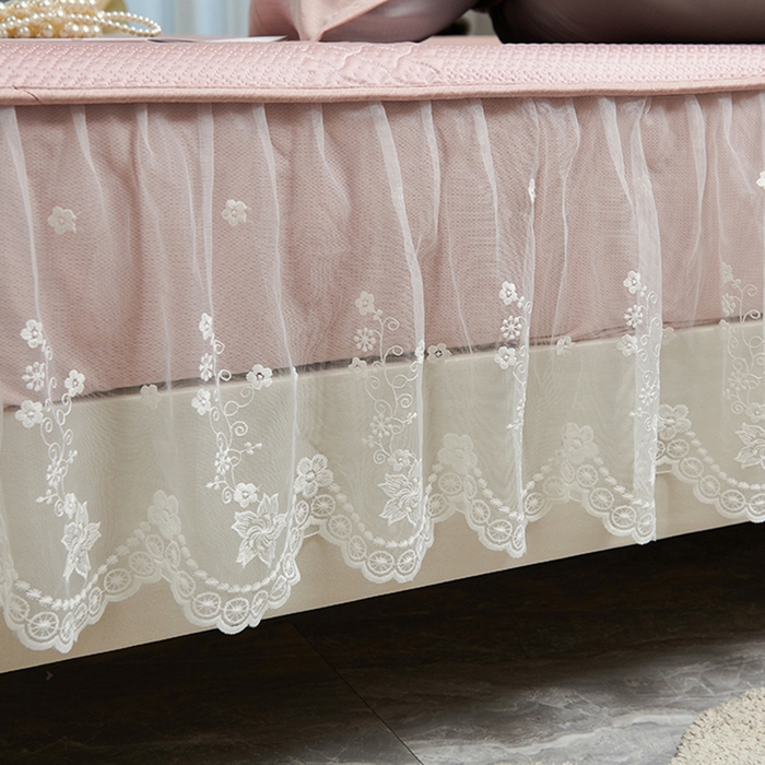 91家纺网 家纺一手货源 找家纺 （总）梵克保罗 2025新款凉感丝蕾丝花边床笠款凉席-海豚系列