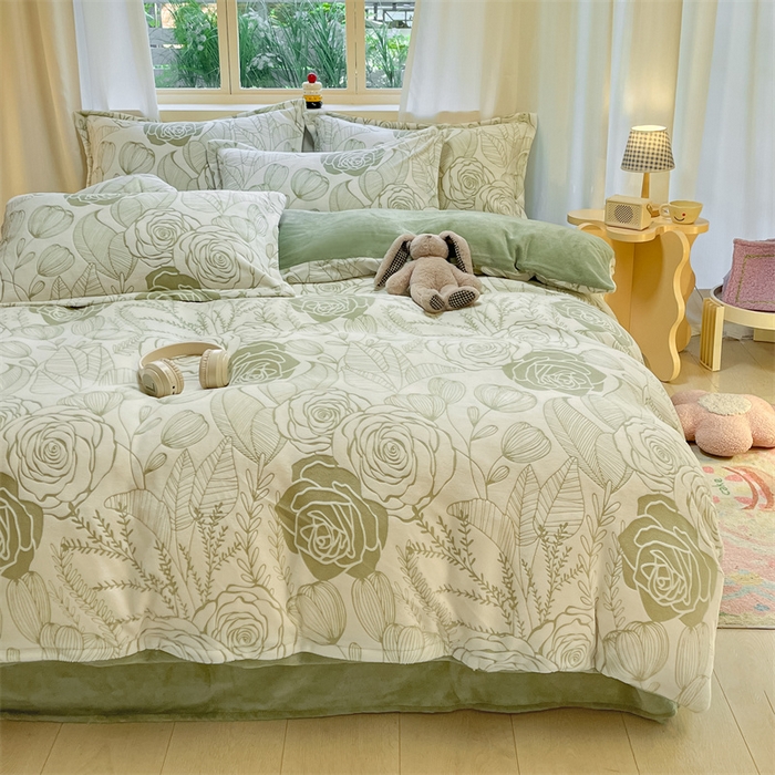 91家纺网 家纺一手货源 找家纺 （总）名兮家居 2025新款亲肤舒适高克重雕花绒四件套