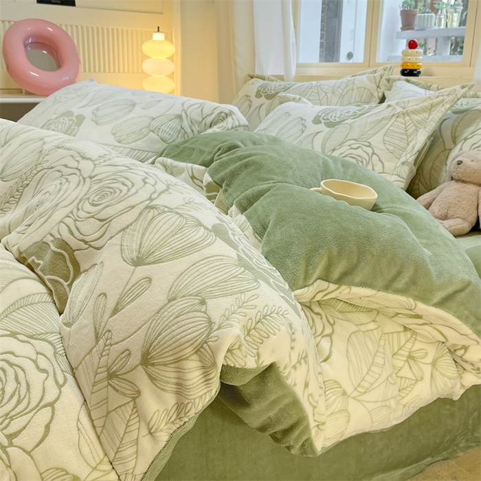 91家纺网 家纺一手货源 找家纺 （总）名兮家居 2025新款亲肤舒适高克重雕花绒四件套