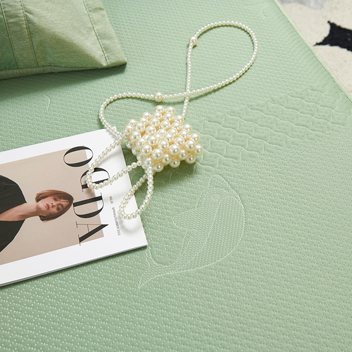 91家纺网 家纺一手货源 找家纺 梵克保罗 2025新款凉感丝蕾丝花边床笠款凉席-海豚系列 海豚 绿