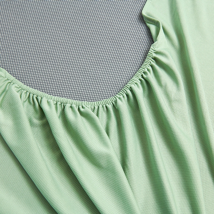 91家纺网 家纺一手货源 找家纺 梵克保罗 2025新款凉感丝蕾丝花边床笠款凉席-海豚系列 海豚 绿