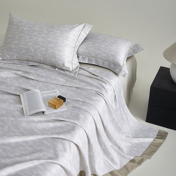 91家纺网 家纺一手货源 找家纺 梵克保罗 2025新款竹纤维+天丝软凉席三件套 彩云间