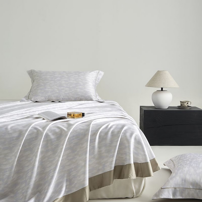 91家纺网 家纺一手货源 找家纺 梵克保罗 2025新款竹纤维+天丝软凉席三件套 彩云间