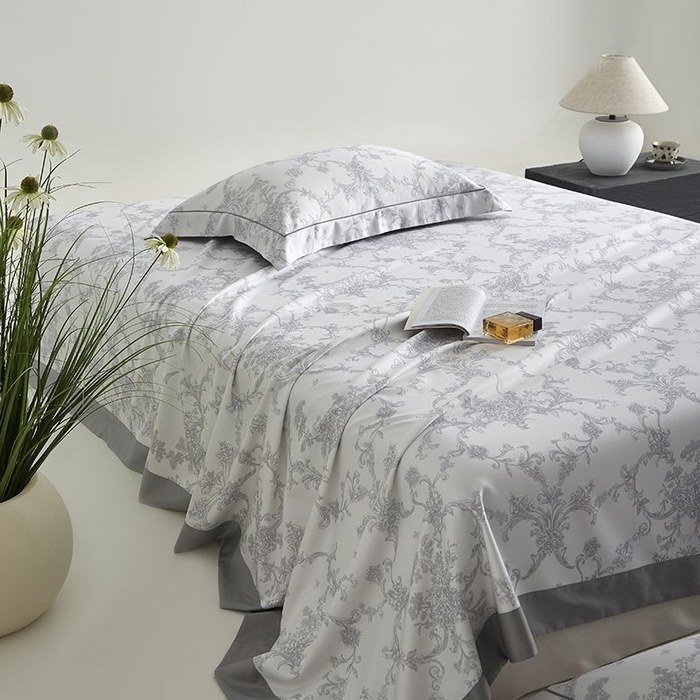 91家纺网 家纺一手货源 找家纺 梵克保罗 2025新款竹纤维+天丝软凉席三件套 芳华--灰