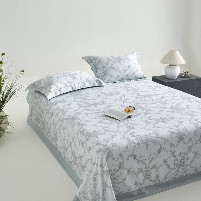 91家纺网 家纺一手货源 找家纺 梵克保罗 2025新款竹纤维+天丝软凉席三件套 芳华--蓝