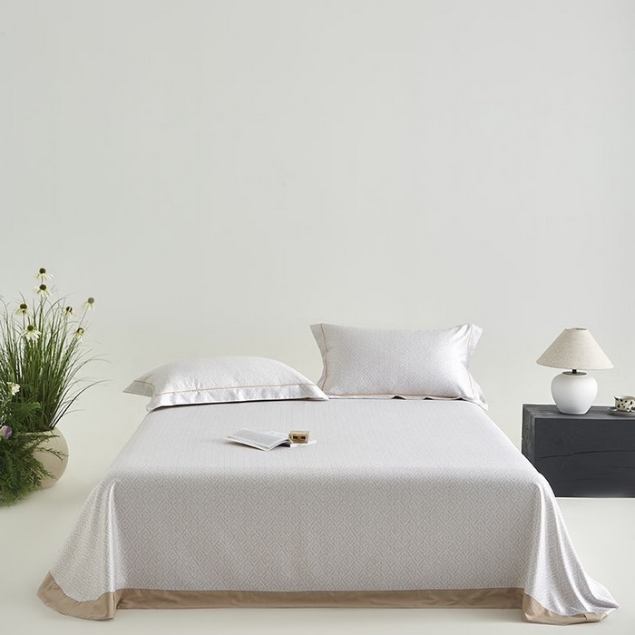 91家纺网 家纺一手货源 找家纺 梵克保罗 2025新款竹纤维+天丝软凉席三件套 雅致