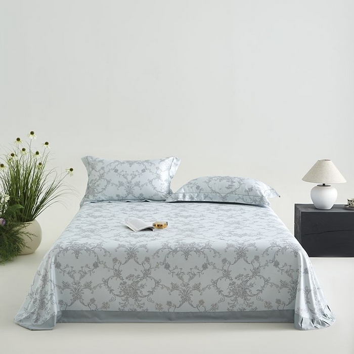 91家纺网 家纺一手货源 找家纺 梵克保罗 2025新款竹纤维+天丝软凉席三件套 芳华--蓝