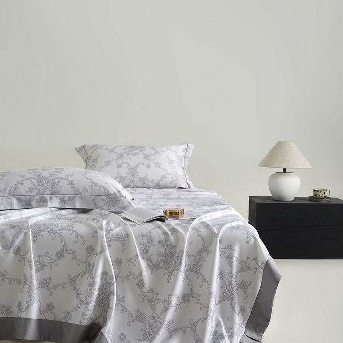 91家纺网 家纺一手货源 找家纺 梵克保罗 2025新款竹纤维+天丝软凉席三件套 芳华--灰