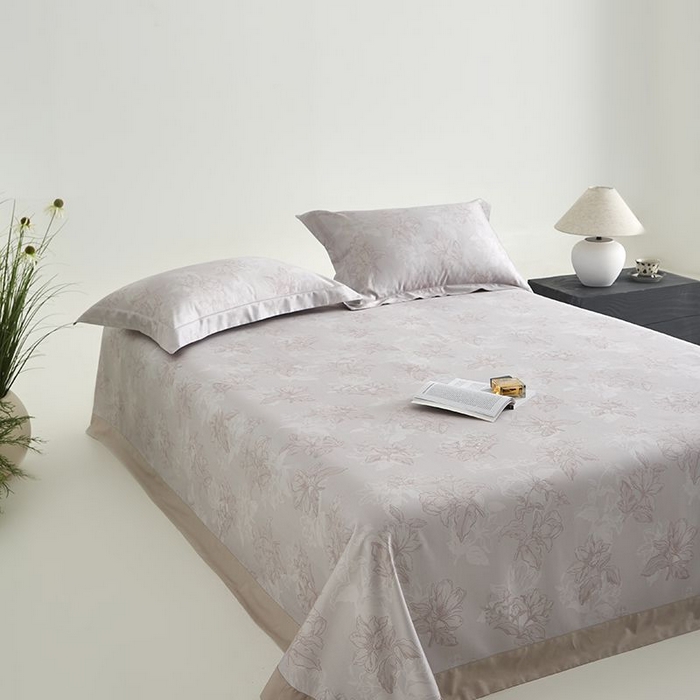 91家纺网 家纺一手货源 找家纺 梵克保罗 2025新款竹纤维+天丝软凉席三件套 织梦--浅豆沙