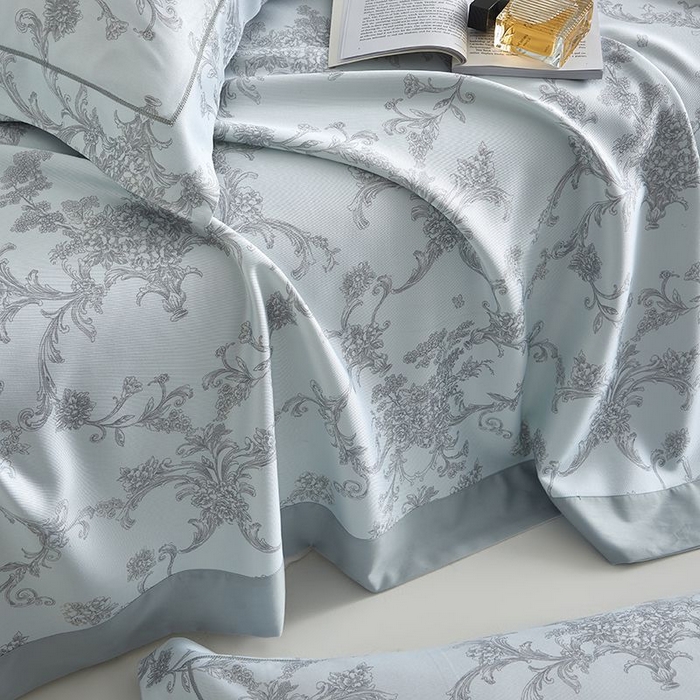 91家纺网 家纺一手货源 找家纺 梵克保罗 2025新款竹纤维+天丝软凉席三件套 芳华--蓝