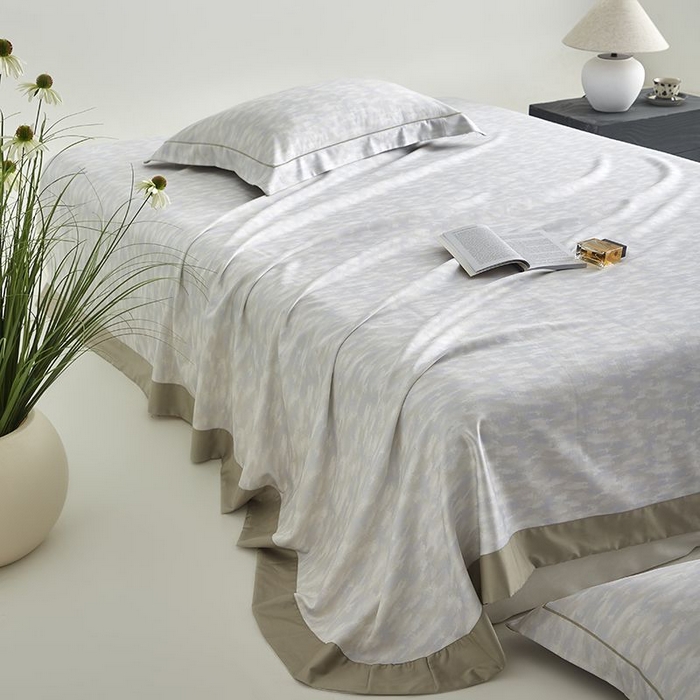 91家纺网 家纺一手货源 找家纺 梵克保罗 2025新款竹纤维+天丝软凉席三件套 彩云间