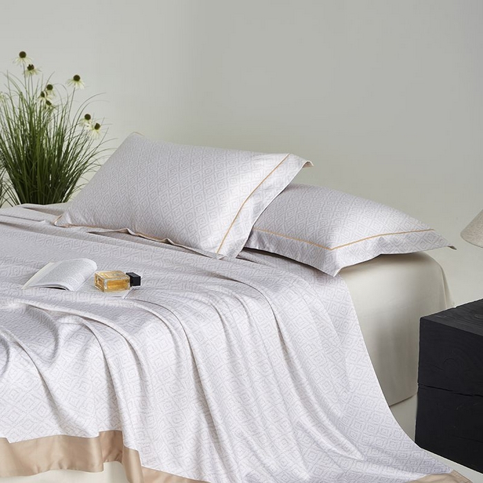 91家纺网 家纺一手货源 找家纺 梵克保罗 2025新款竹纤维+天丝软凉席三件套 雅致