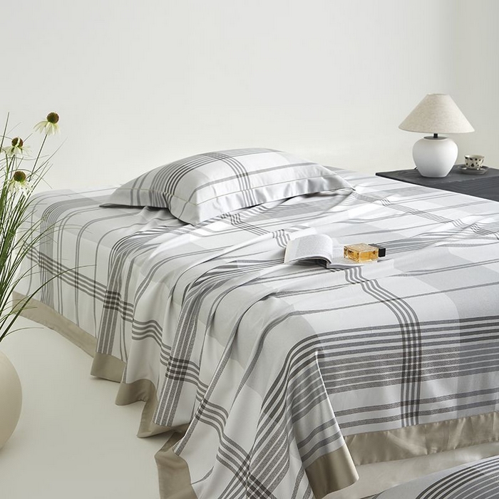 91家纺网 家纺一手货源 找家纺 梵克保罗 2025新款竹纤维+天丝软凉席三件套 格调