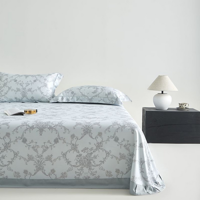 91家纺网 家纺一手货源 找家纺 梵克保罗 2025新款竹纤维+天丝软凉席三件套 芳华--蓝