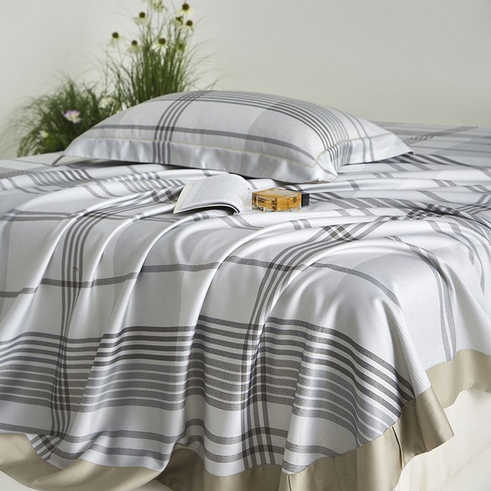 91家纺网 家纺一手货源 找家纺 梵克保罗 2025新款竹纤维+天丝软凉席三件套 格调