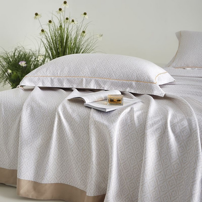 91家纺网 家纺一手货源 找家纺 梵克保罗 2025新款竹纤维+天丝软凉席三件套 雅致