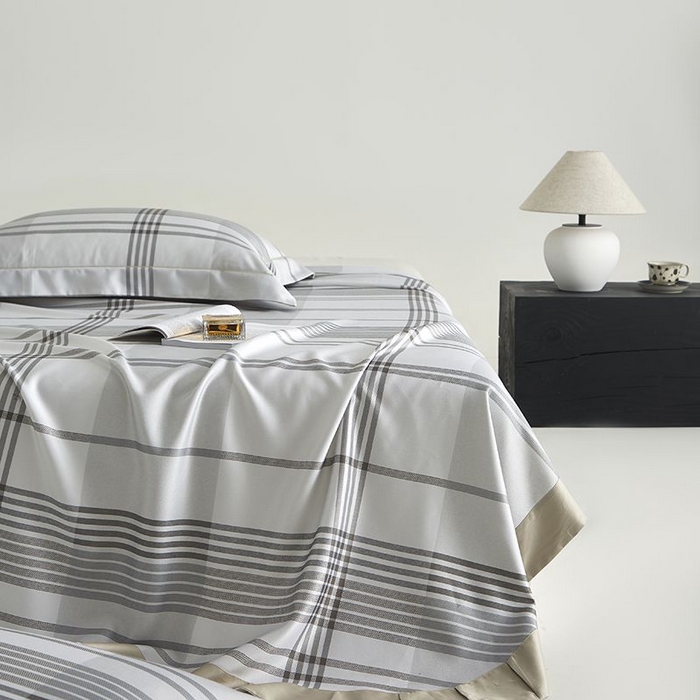 91家纺网 家纺一手货源 找家纺 梵克保罗 2025新款竹纤维+天丝软凉席三件套 格调