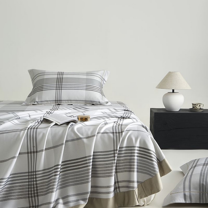 91家纺网 家纺一手货源 找家纺 梵克保罗 2025新款竹纤维+天丝软凉席三件套 格调