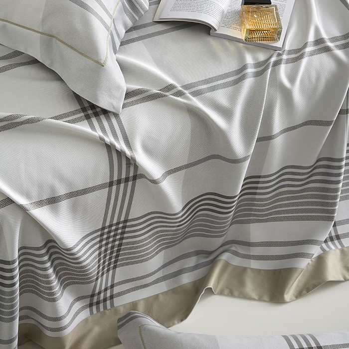 91家纺网 家纺一手货源 找家纺 梵克保罗 2025新款竹纤维+天丝软凉席三件套 格调