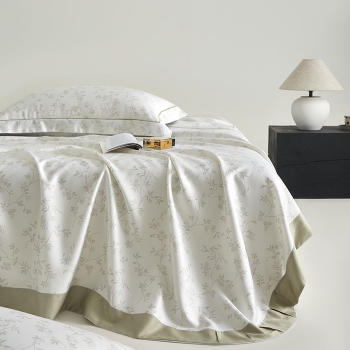 91家纺网 家纺一手货源 找家纺 梵克保罗 2025新款竹纤维+天丝软凉席三件套 花间梦语