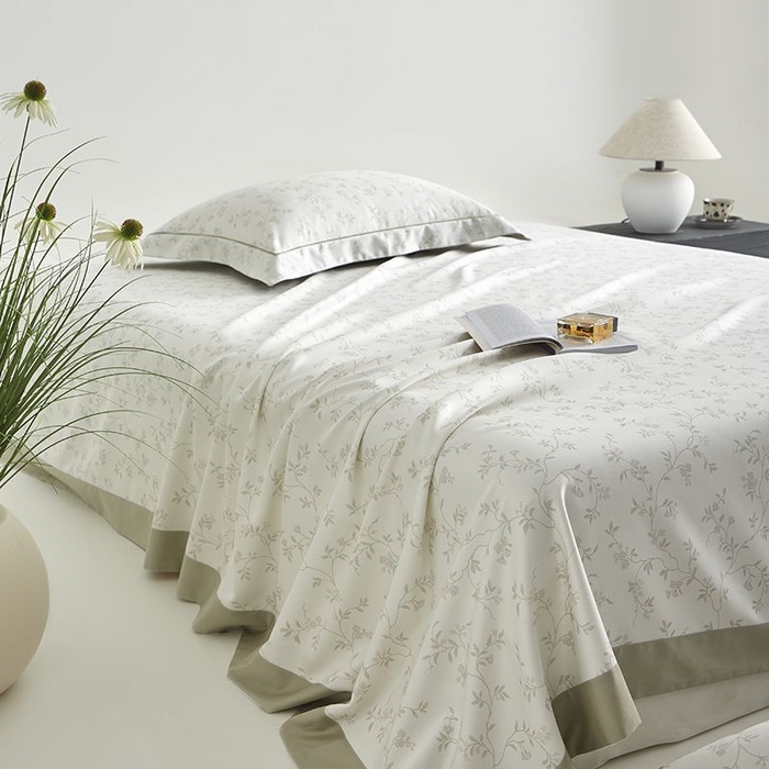 91家纺网 家纺一手货源 找家纺 梵克保罗 2025新款竹纤维+天丝软凉席三件套 花间梦语