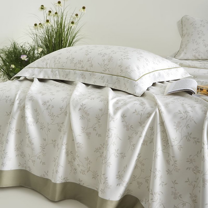 91家纺网 家纺一手货源 找家纺 梵克保罗 2025新款竹纤维+天丝软凉席三件套 花间梦语