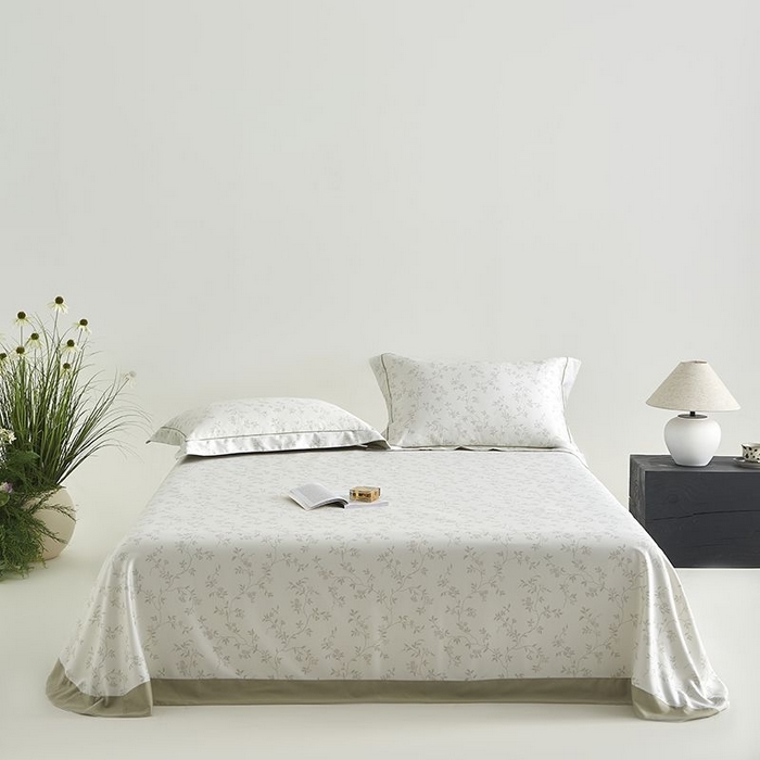 91家纺网 家纺一手货源 找家纺 梵克保罗 2025新款竹纤维+天丝软凉席三件套 花间梦语