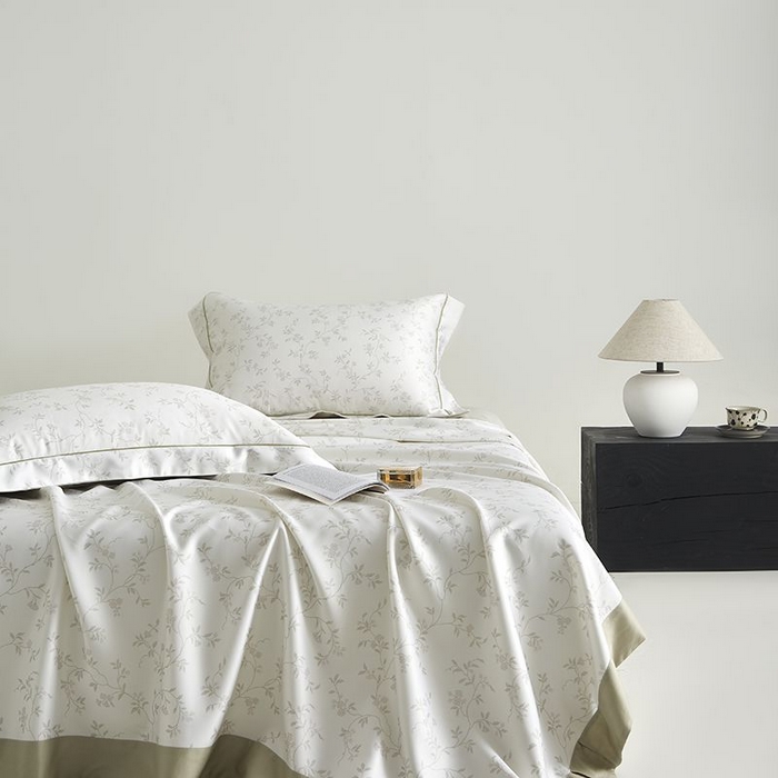 91家纺网 家纺一手货源 找家纺 梵克保罗 2025新款竹纤维+天丝软凉席三件套 花间梦语