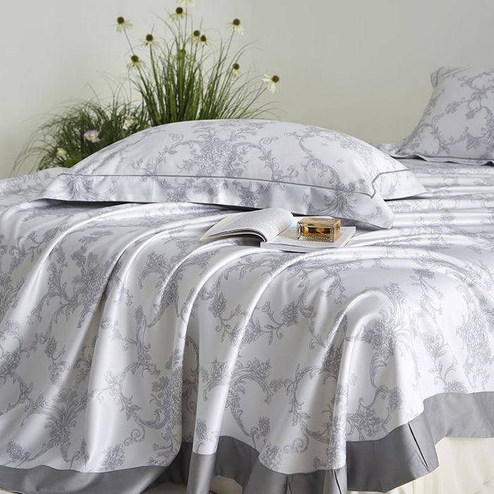 91家纺网 家纺一手货源 找家纺 梵克保罗 2025新款竹纤维+天丝软凉席三件套 芳华--灰