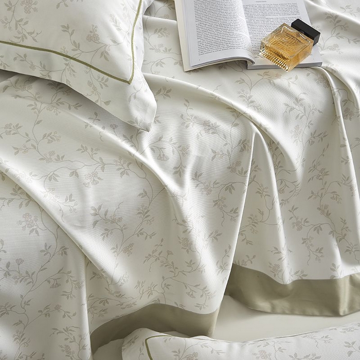 91家纺网 家纺一手货源 找家纺 梵克保罗 2025新款竹纤维+天丝软凉席三件套 花间梦语