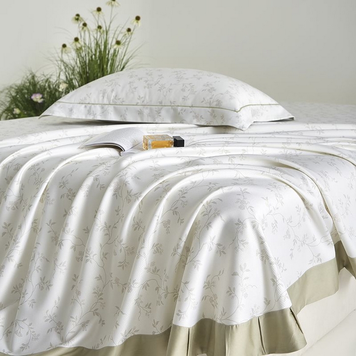 91家纺网 家纺一手货源 找家纺 梵克保罗 2025新款竹纤维+天丝软凉席三件套 花间梦语