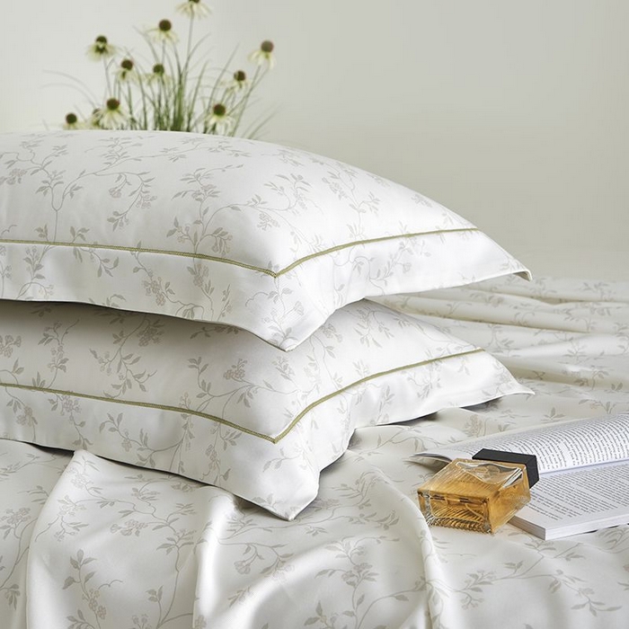 91家纺网 家纺一手货源 找家纺 梵克保罗 2025新款竹纤维+天丝软凉席三件套 花间梦语