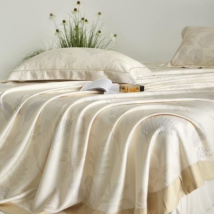 91家纺网 家纺一手货源 找家纺 梵克保罗 2025新款竹纤维+天丝软凉席三件套 一帘幽梦