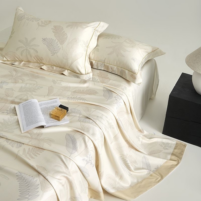 91家纺网 家纺一手货源 找家纺 梵克保罗 2025新款竹纤维+天丝软凉席三件套 一帘幽梦